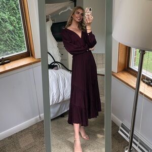 Free People burgundy midi dress